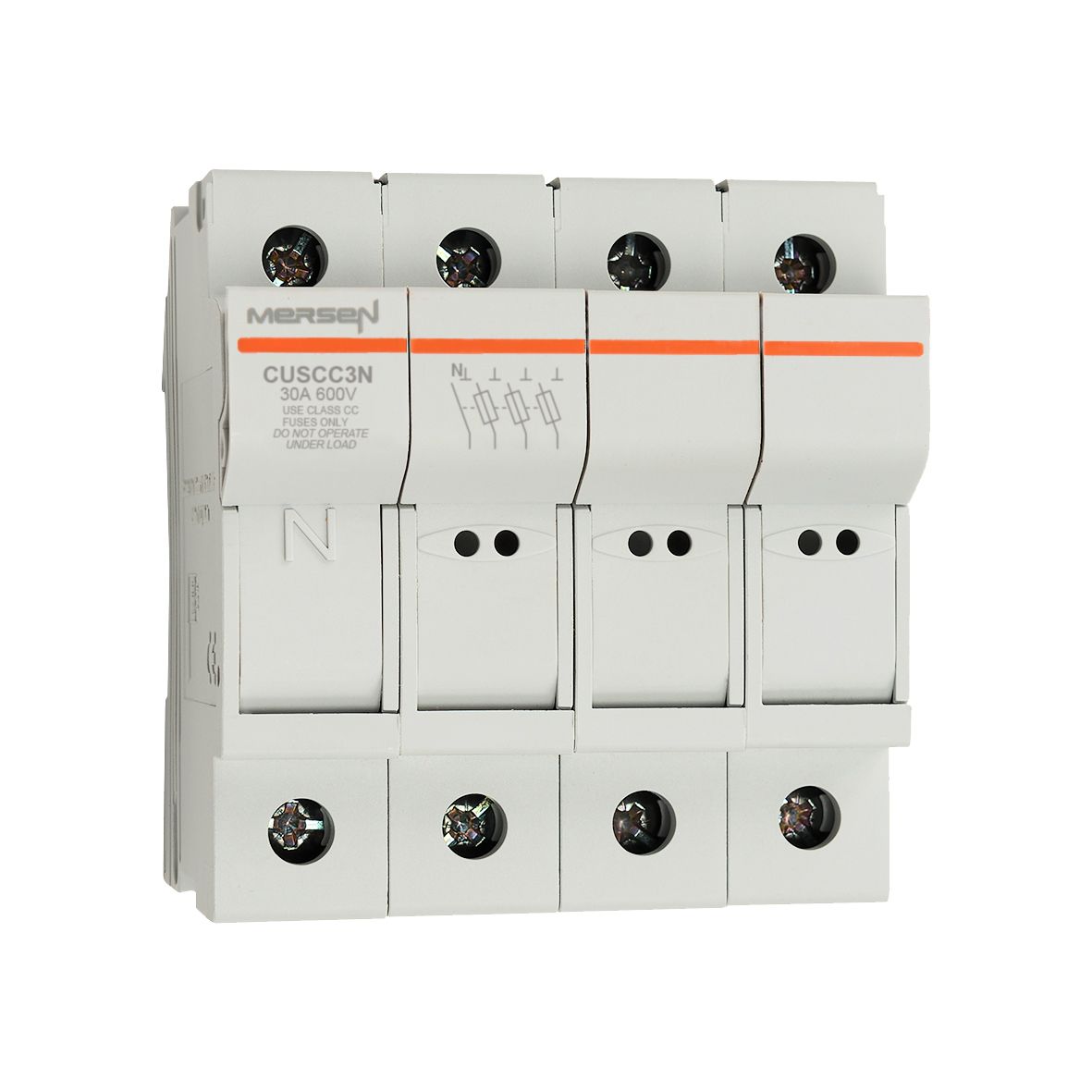 C1062786 - modular fuse holder, UL, 3P+N, Class CC, DIN rail mounting, IP20